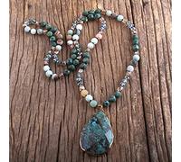 GSZCCZS Fashion Boho Bijoux naturel avec un pendentif semi-précieux Gift Bohemia Collier