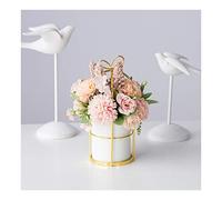 GSZCCZS Fausse Carnation décoration réalité Texture Texture Fleurs artificielles Ornements de Bureau avec céramique Fleur Pot doré Support pour la Maison/Bureau/décoration de Chambre