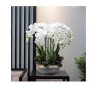 GSZCCZS Fausses Fleurs artificielles orchidées avec Pot en céramique, Silk Fausse Plante phalaenopsis Arrangement de Fleurs Table centrales décoration intérieure décoration