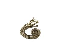 GSZCCZS Figurines Miniatures de Nautilus en Pierre de Corne d'animal Marin en Laiton, Sculpture de Statue d'ammonite en métal, Ornement de Bureau, Table de Sable, bonsaï, Accessoires de décoration de