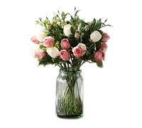 GSZCCZS Fleurs artificielles et vases d'hortensia de Soie à la Maison et de la Cuisine de Bouquet de Rose en Soie Table maître de la pièce maître