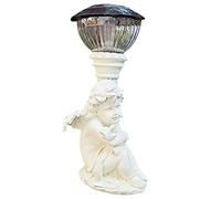 GSZCCZS Garden Solar LED chérubs Statue Solar Angel Statue Decoration Antique Resin Angel Figurines Terrasse Garden Lantern Ornements, A