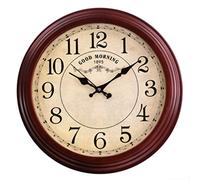 GSZCCZS Horloge Murale Ronde Horloge Classique rétro rétro Non Cocher Quartz décoratif en Bois Massif Mural Horloge Murale pour Le Salon du Bureau de Cuisine Non coche