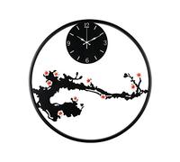 GSZCCZS Horloge pour Salon Horloge Murale Ronde Nouveau Style Chinois Prune