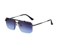 GSZCCZS Lunettes de Soleil Classiques sans Cadre Femmes Hommes Luxe Vintage Double croupion sans Bordure de Soleil pour mâle
