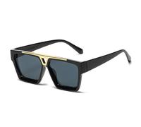 GSZCCZS Lunettes de Soleil de Mode Femme Men Metal Hollow Outdoor Sun Protection Femme Big Frame Sun Glasse
