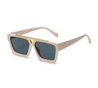 GSZCCZS Lunettes de Soleil de Mode Femme Men Metal Hollow Outdoor Sun Protection Femme Big Frame Sun Glasse