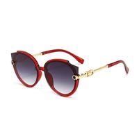 GSZCCZS Lunettes de Soleil Femmes Round Metal Frame Transparent Cat Eyes Lunets Activité Vintage Protection UV extérieure