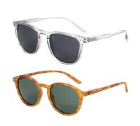 GSZCCZS Lunettes de soleil polarisées pour homme et femme - Monture vintage - Protection UV - Lunettes de soleil de conduite, Lot de 2 C8, Taille unique