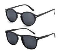 GSZCCZS Lunettes de soleil polarisées pour homme et femme - Monture vintage - Protection UV - Lunettes de soleil de conduite, Lot de 2 C9, Taille unique