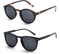 GSZCCZS Lunettes de soleil polarisées pour homme et femme - Monture vintage - Protection UV - Lunettes de soleil de conduite, Lot de 2 C4, Taille unique