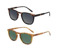 GSZCCZS Lunettes de soleil polarisées pour homme et femme - Monture vintage - Protection UV - Lunettes de soleil de conduite, Lot de 2 C10, Taille unique