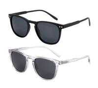 GSZCCZS Lunettes de soleil polarisées pour homme et femme - Monture vintage - Protection UV - Lunettes de soleil de conduite, Lot de 2 C6, Taille unique