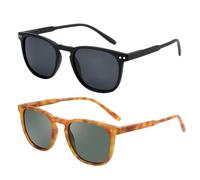 GSZCCZS Lunettes de soleil polarisées pour homme et femme - Monture vintage - Protection UV - Lunettes de soleil de conduite, Lot de 2 C7, Taille unique