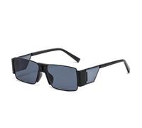 GSZCCZS Lunettes de soleil rectangulaires rétro steampunk pour femme avec dégradé de couleurs UV400, Noir/gris, Taille unique