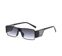 GSZCCZS Lunettes de soleil rectangulaires rétro steampunk pour femme avec dégradé de couleurs UV400, Dégradé noir et gris, Taille unique