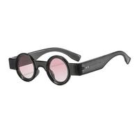 GSZCCZS Lunettes de soleil rétro rondes pour femmes punk, lunettes de soleil UV400 tendance à verres océaniques, lunettes de soleil à rivets tendance, Dégradé gris rose, Taille unique