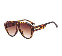 GSZCCZS Lunettes de soleil tendance pour femme rétro double couleur UV400 tendance dégradé punk lunettes de soleil, Dégradé de thé léopard, Taille unique