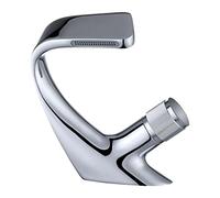 GSZCCZS Mitigeur Cascade Chaude et Froide, poignée moletée, Salle de Bains, Robinet de lavabo en Laiton Noir Mat/Chrome