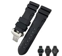 GSZCCZS Nature Rubber 24 mm Band de montre pour panerai submersible luminor pam noir bleu rouge orange sangle de papillon