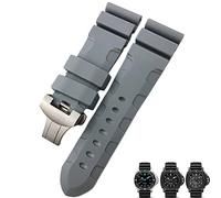 GSZCCZS Nature Rubber 24 mm Band de montre pour panerai submersible luminor pam noir bleu rouge orange sangle de papillon