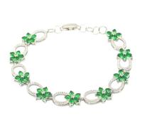 GSZCCZS Nouveau 2025 5x3mm conçu 14G Green Emerald Amethyst White CZ Jewelry for Woman's Silver Bracelet 7.5-8.5 pouce de décoration Luxury Luxury avec pour vous accessoires TRENDY CRÉATIVE BEST POUR