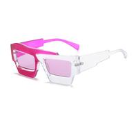 GSZCCZS Nouveau 2025 Lunettes de Soleil carré irrégulières Femmes Hommes Double Couleur Shunes Soleil Rétros Punk UV400 Eyewear