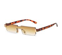 GSZCCZS Nouveau 2025 Petites Lunettes de Soleil Femmes rétro Vintage One Piece Lunes de Soleil sans Bord Men Clear Rose Shades UV400 Eyewear