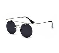 GSZCCZS Nouveau 2025 Retro Retro Classic Round Sampunk Sunglasses Sunglasses Hommes et Femmes Designer Rimless Fashion Lunes UV400
