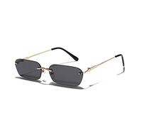 GSZCCZS Nouveau 2025 Rimless Rectangle Lunettes de Soleil Femmes UV400 Verres de Soleil Driving Men Color Couleur Accessoires SUMPLES STEMENT