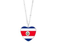 GSZCCZS Nouveau 2025 Unisexe Venezuela Slovaquie Lettonie Estonie Grèce drapeau national coeur collier pendent en verre cabochon de la chaîne cabochon luxe avec vous accessoires à la mode