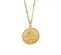 GSZCCZS Nouveau 2026 Dome of the Rock Collier Palestine en acier inoxydable Mosquée de pendentif pour femmes pour femmes Jijouaux Fashion Accessoires à la mode créatifs