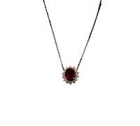 GSZCCZS NOUVEAU 2026 REAL 925 STERLING Silver Geometric Zircon Red Crystal Pendant Choker Collier pour femmes Bohemian Fine Decoration Bijoux Luxury avec vous ACCESSOIRES CRÉATION