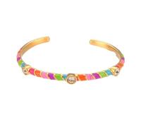 GSZCCZS Nouveau 2026 Unisexe en acier inoxydable Huile goutte à goutte peinte bracelet de zircon coloré Bracelettes ouvertes en diamant vintage pour les femmes Hers Hers Résultats des bijoux