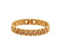 GSZCCZS Nouveau 2026 Unisexe Rose cristal vert zircon Stone Watchband Band Chain Bracelets Bangles pour femmes Bracelet plaqué en acier inoxydable