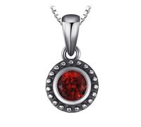 GSZCCZS NOUVEAU 2026 Vintage Vintage 5 mm authentique Garnet 925 Collier de pendentif en argent sterling pour femmes bijoux de pierres précieuses de la mode sans décoration de chaîne luxe avec vos