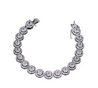 GSZCCZS Nouveau pour le bracelet de zircon de forme ronde de luxe à la mode 2025 pour femmes Bracelets de zircone cubique en zircone
