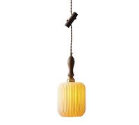 GSZCCZS Pendre en céramique Minimaliste Moderne Restaurant léger accrochage de Cuisine îlot d'art en Bois ajusté de Plafond Lustre de lumière pour la Maison, décor