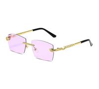 GSZCCZS Polygon Lunettes de soleil sans monture pour femme Style rétro Serpent Décoration Verres océan Transparent Lunettes de soleil pour homme Lunettes de soleil UV400 nuances, violet, Taille unique