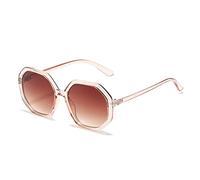 GSZCCZS Polygon Lunettes de soleil vintage pour femme Couleurs bonbon Lunettes de soleil pour homme UV400 dégradé, Thé au champagne, Taille unique