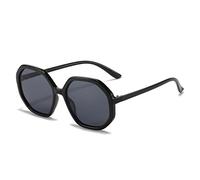 GSZCCZS Polygon Lunettes de soleil vintage pour femme Couleurs bonbon Lunettes de soleil pour homme UV400 dégradé, noir/gris, Taille unique