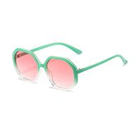 GSZCCZS Polygon Lunettes de soleil vintage pour femme Couleurs bonbon Lunettes de soleil pour homme UV400 dégradé, Dégradé vert et rose, Taille unique