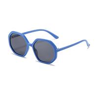 GSZCCZS Polygon Lunettes de soleil vintage pour femme Couleurs bonbon Lunettes de soleil pour homme UV400 dégradé, bleu/gris, Taille unique