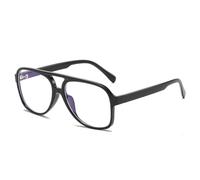 GSZCCZS Retro surdimensionné Double Ponts Men Lunettes de Soleil Verres Transparents Femmes Femmes Blue Yellow UV400