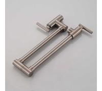 GSZCCZS Robinet de Cuisine Mural à Double poignée avec Bec d'eau pivotant à 360 ° et Pliable pour évier de Cuisine, mitigeur Simple à Froid, Chrome A, Comprend : 1 * Robinet