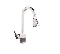 GSZCCZS Robinet de lavabo de Cuisine en Nickel brossé, Chrome Noirci Blanc, Mode Flux Chaud et Froid, Robinet de Bain à Grue, Pause extractible | Robinets de Cuisine (Nickel brossé a)