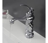 GSZCCZS Robinet de lavabo de Salle de Bain, lavabo de Salle de Bain plaqué Or de Luxe, Robinet de Style Haut et Court monté sur Le Pont, robinets d'évier à poignée Unique, mitigeur Couleur : G1003