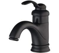GSZCCZS Robinet de Salle de Bains en Bronze Noir frotté à l'huile, Robinet de Salle de Bains monté sur Le Pont, lavabo à poignée Unique, robinets d'évier mitigeur