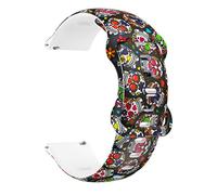 GSZCCZS Sangle de montre de 20 mm pour vivoactive 3 Venu Sq Vivomove HR Silicone Printing Band Forerunner 645m 245m 55 Watchband Bracelet