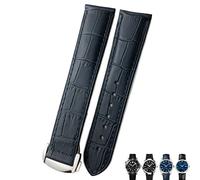 GSZCCZS Sangle de montre en cuir de 18 mm de 19 mm 20 mm pour Omega Seamaster 300 Speedmaster Watch Bands